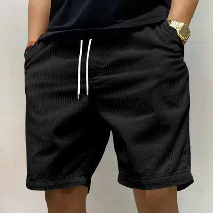 Heren Shorts met Elastische Taille en Trekkoord Zwart