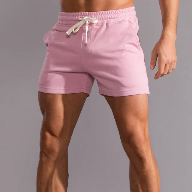 Heren Shorts met Elastische Taille en Trekkoord Roze