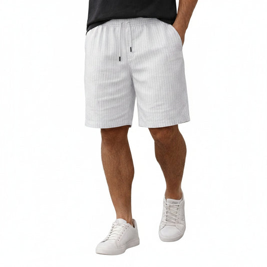 Heren Shorts met Elastische Taille en Trekkoord, Gestreept Regular Fit
