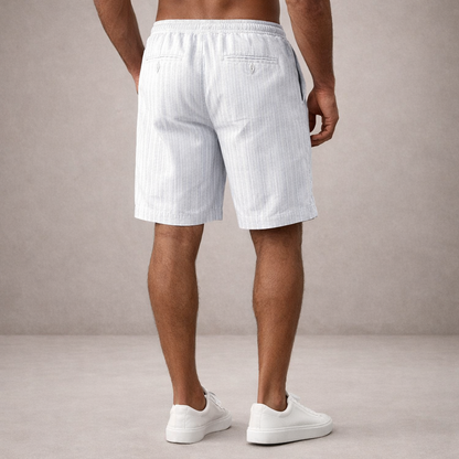 Heren Shorts met Elastische Taille en Trekkoord, Gestreept Regular Fit