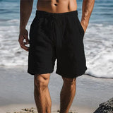 Heren Shorts met Elastische Taille en Trekkoord, Mid-Thigh
