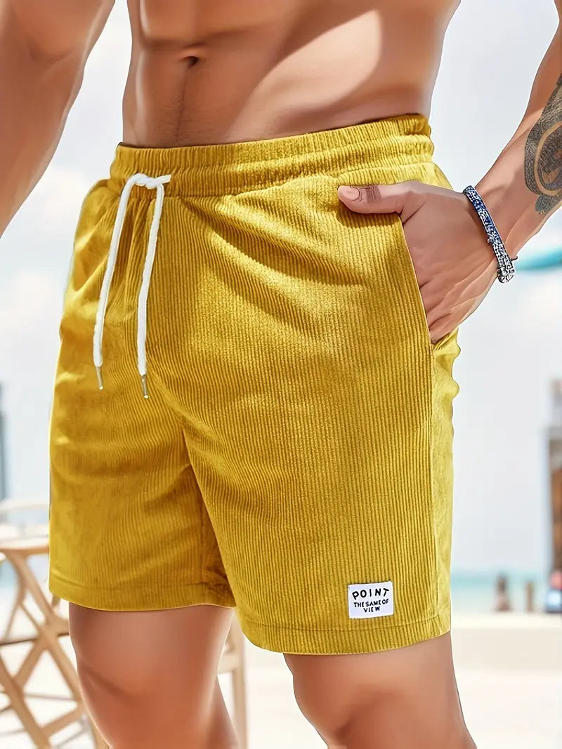 Heren Shorts met Elastische Taille, Trekkoord en Zijzakken