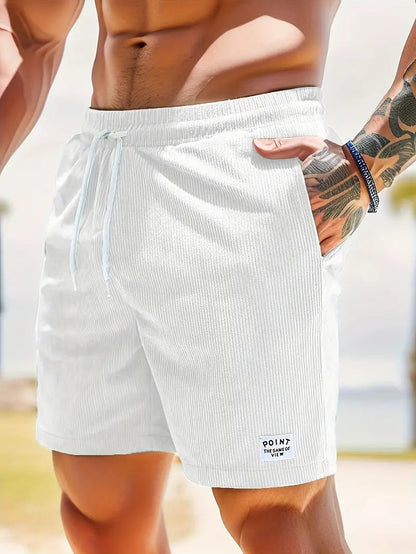 Heren Shorts met Elastische Taille, Trekkoord en Zijzakken