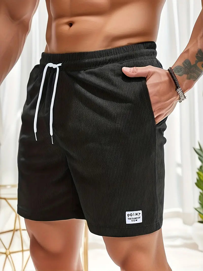 Heren Shorts met Elastische Taille, Trekkoord en Zijzakken