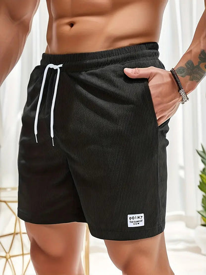 Heren Shorts met Elastische Taille, Trekkoord en Zijzakken