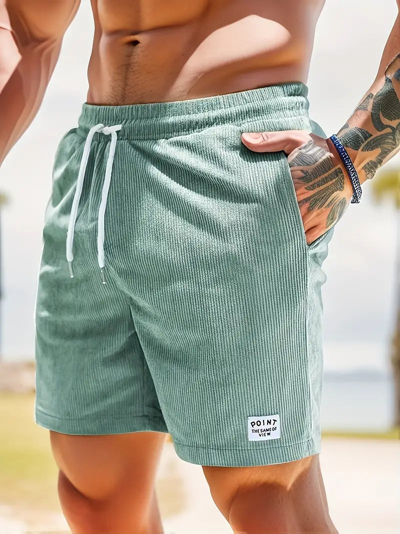 Heren Shorts met Elastische Taille, Trekkoord en Zijzakken