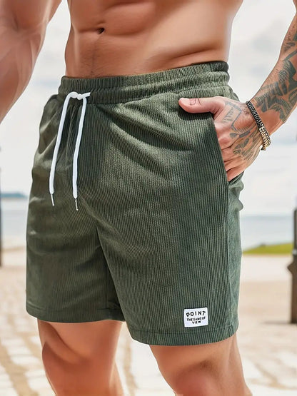 Heren Shorts met Elastische Taille, Trekkoord en Zijzakken