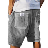 Heren Shorts met Ribbeltextuur en Opgestikte Zakken