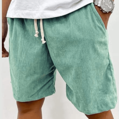 Heren Shorts met Trekkoord en Ribbeltextuur Relaxed Fit Turquoise