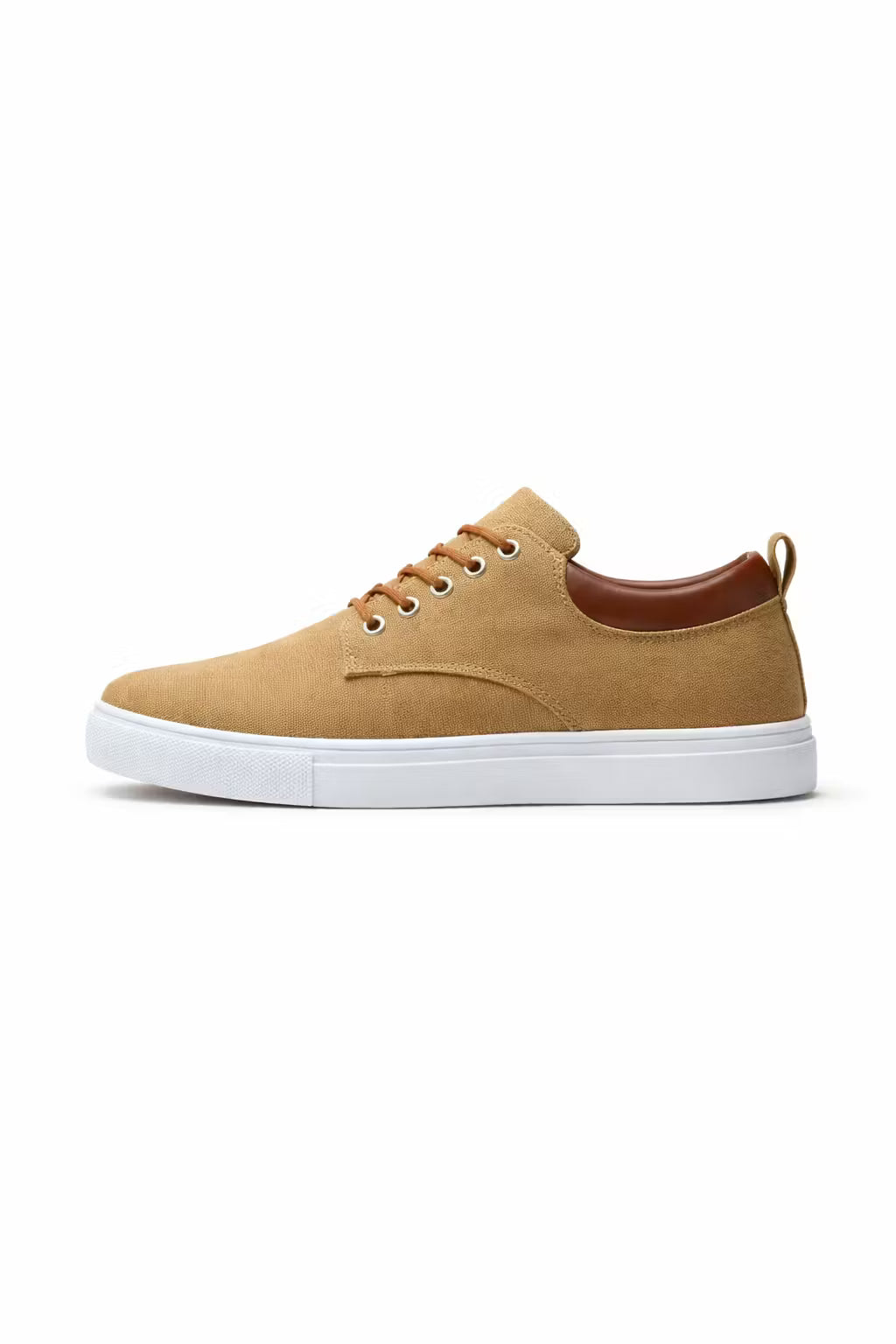 Heren Sneakers Low-top met Vetersluiting en Contrasterende Kraag