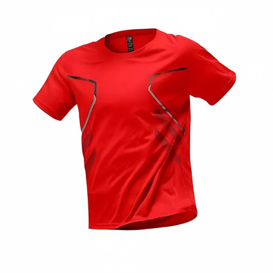 Heren Sport T-Shirt Korte Mouw met Ronde Hals en Grafisch Design