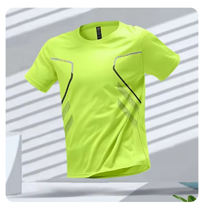 Heren Sport T-Shirt Korte Mouw met Ronde Hals en Grafisch Design Groen