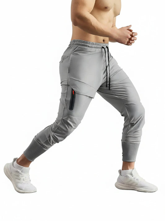 Heren Sportbroek Slim Fit met Elastische Tailleband en Zijzakken