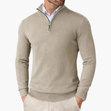 Heren Sweater met Kwart Rits en Opstaande Kraag