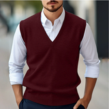 Heren Sweater Vest met Diepe V-hals en Slim Fit