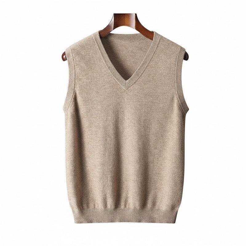 Heren Sweater Vest met V-hals Mouwloos en Regular Fit
