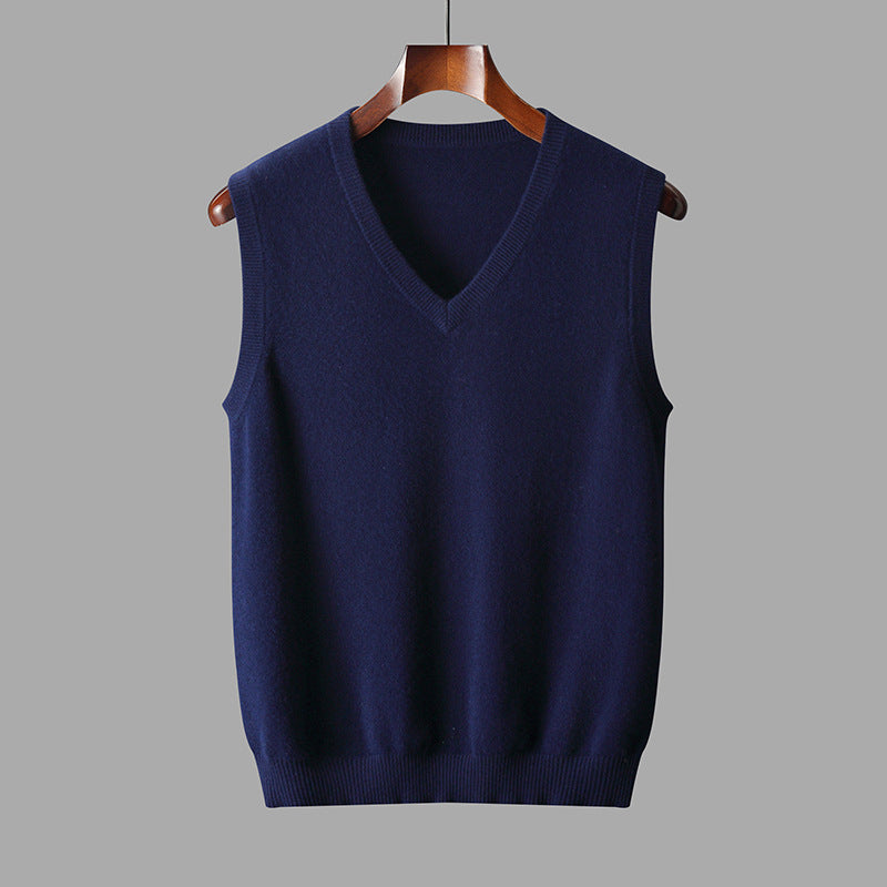 Heren Sweater Vest met V-hals Mouwloos en Regular Fit