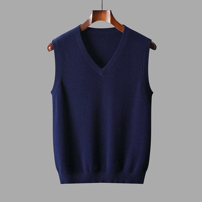 Heren Sweater Vest met V-hals Mouwloos en Regular Fit
