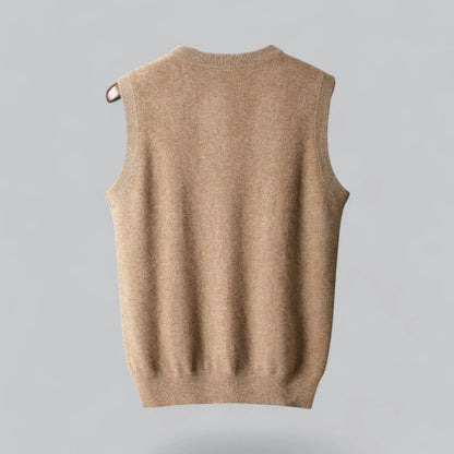 Heren Sweater Vest met V-hals Mouwloos en Regular Fit