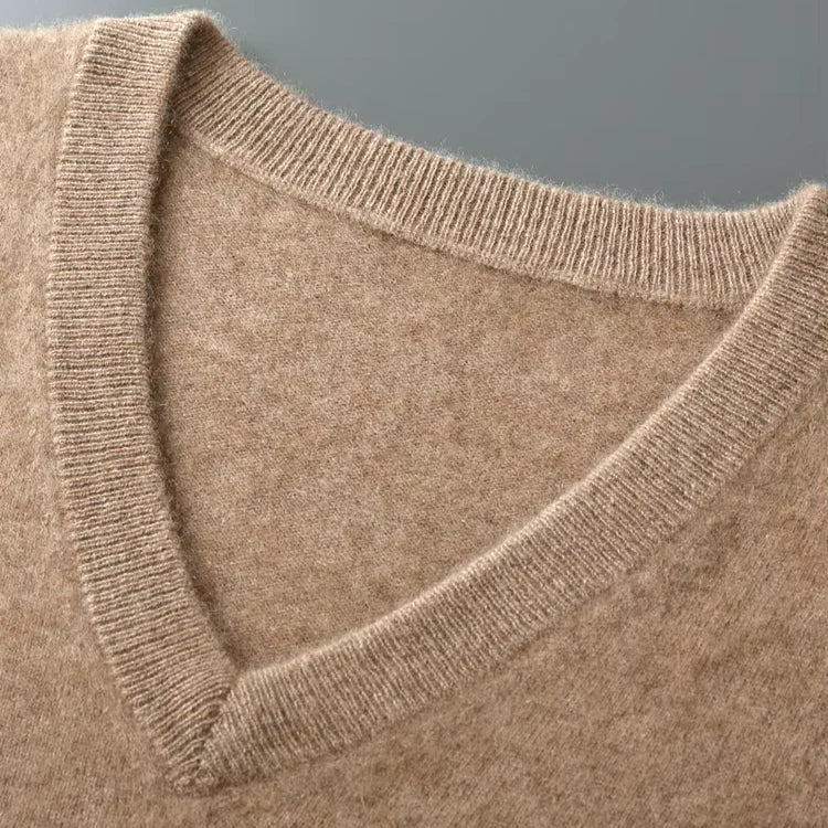 Heren Sweater Vest met V-hals Mouwloos en Regular Fit