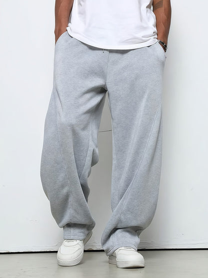 Heren Sweatpants Baggy Fit met Elastische Taille en Rechte Pijp
