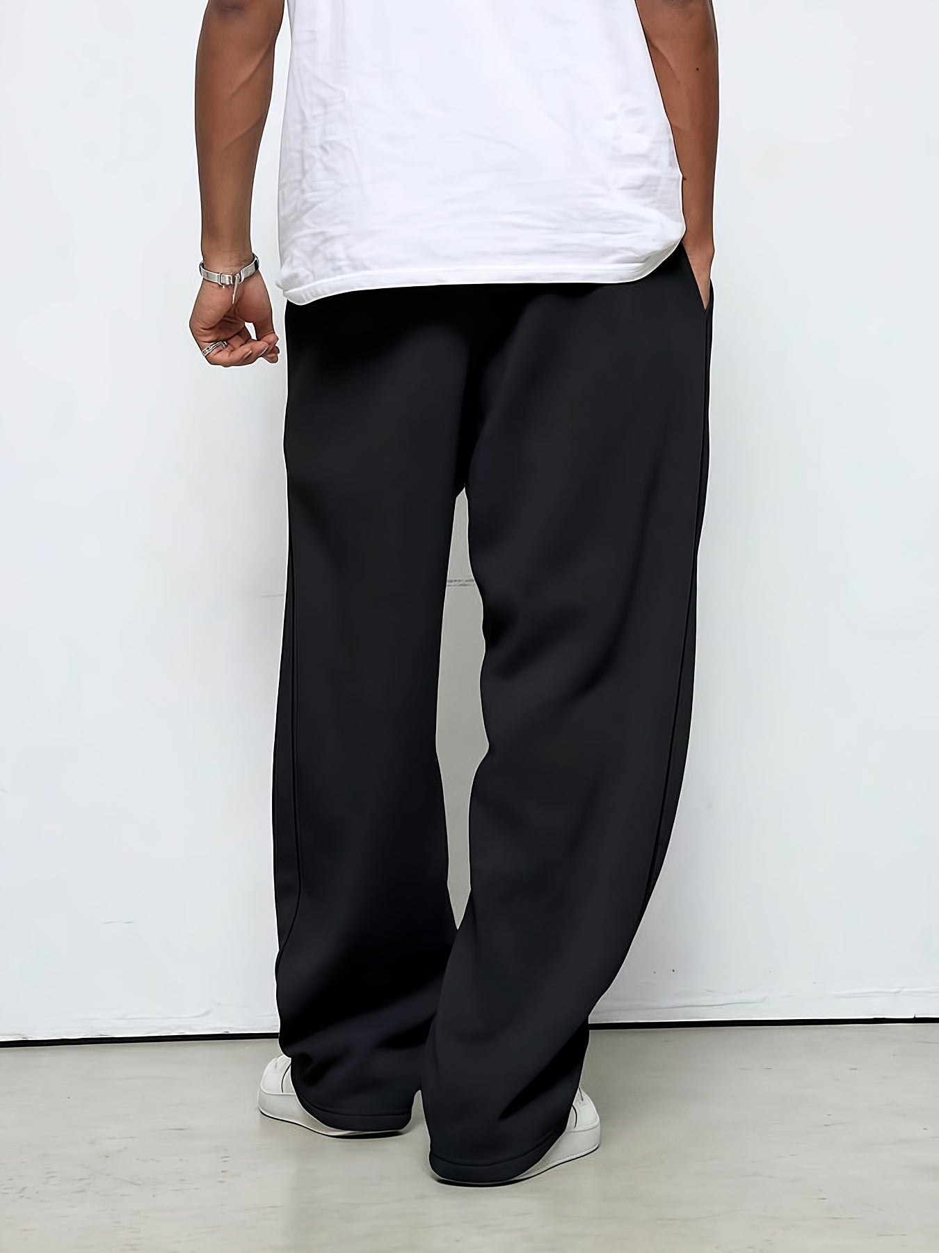 Heren Sweatpants Baggy Fit met Elastische Taille en Rechte Pijp