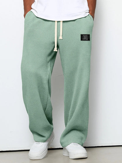 Heren Sweatpants Rechte Pijp met Trekkoord en Elastische Tailleband Groen