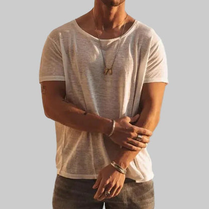 Heren T-shirt Korte Mouw met Ronde Hals en Regular Fit Wit