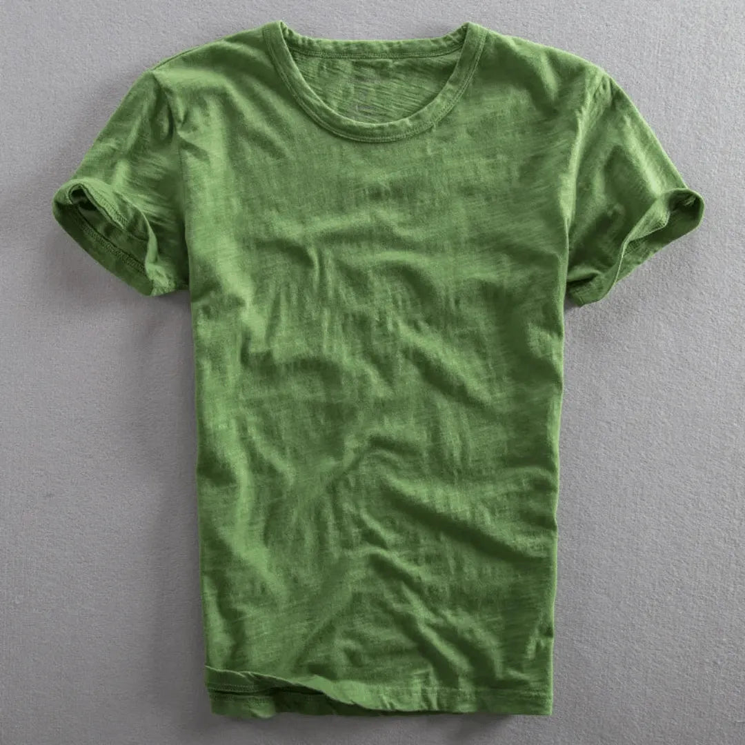 Heren T-shirt Korte Mouw met Ronde Hals en Relaxed Fit Groen