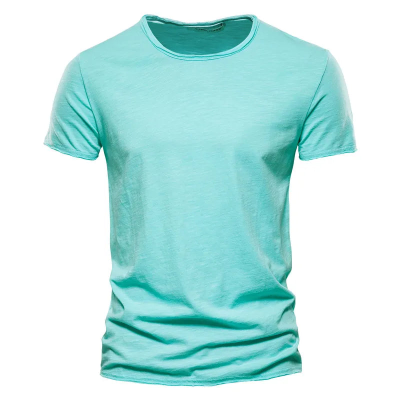 Heren T-shirt Korte Mouw met Ronde Hals Regular Fit Lichtgroen
