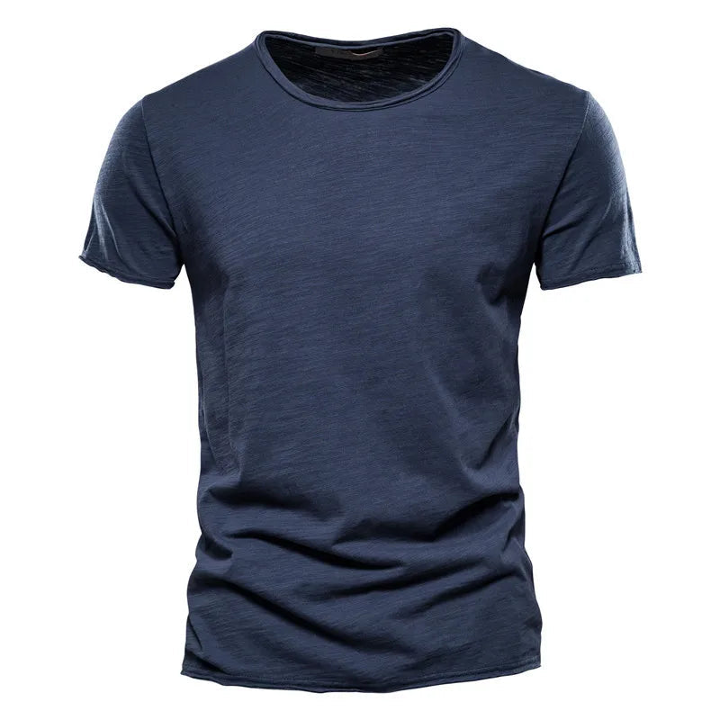 Heren T-shirt Korte Mouw met Ronde Hals Regular Fit Donkerblauw