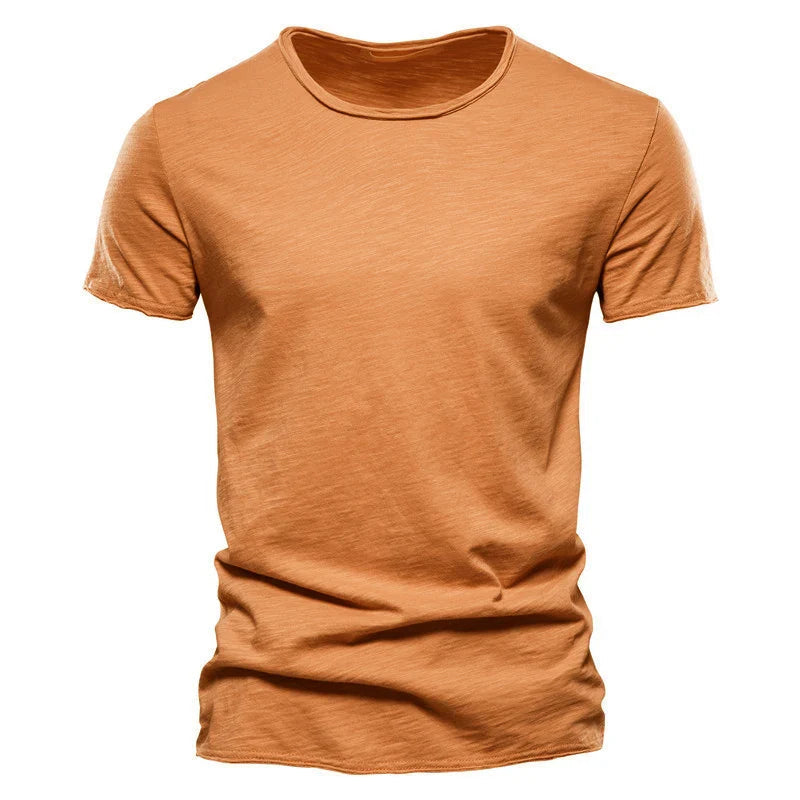 Heren T-shirt Korte Mouw met Ronde Hals Regular Fit Geel