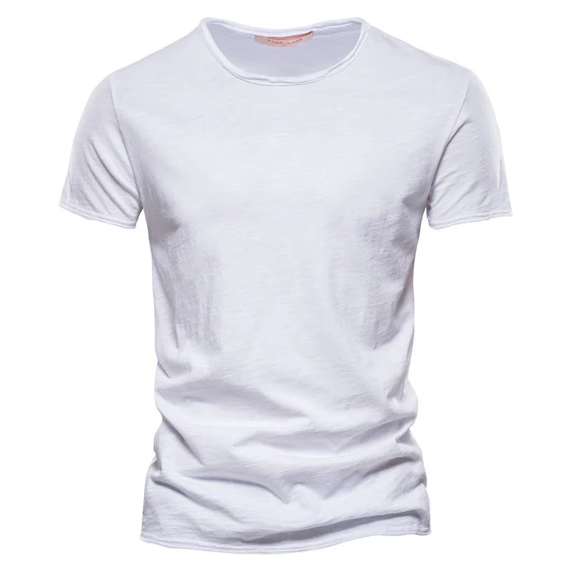 Heren T-shirt Korte Mouw met Ronde Hals Regular Fit Wit