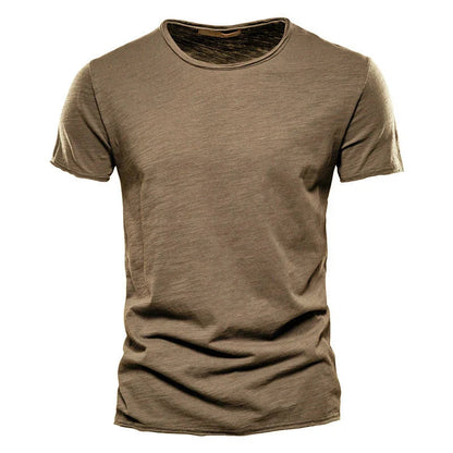 Heren T-shirt Korte Mouw met Ronde Hals Regular Fit Bruin