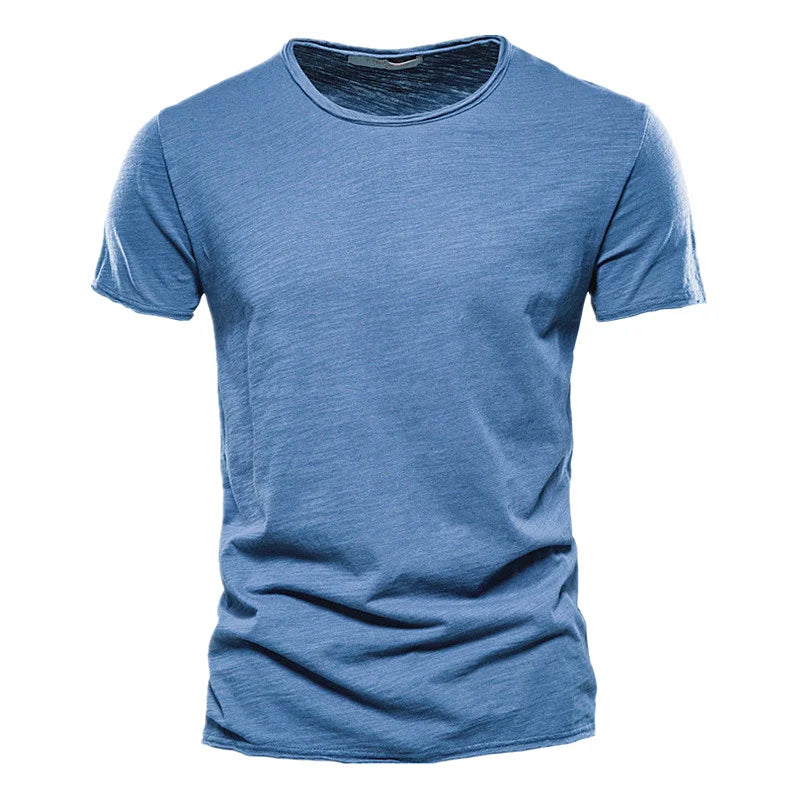 Heren T-shirt Korte Mouw met Ronde Hals Regular Fit Blauw