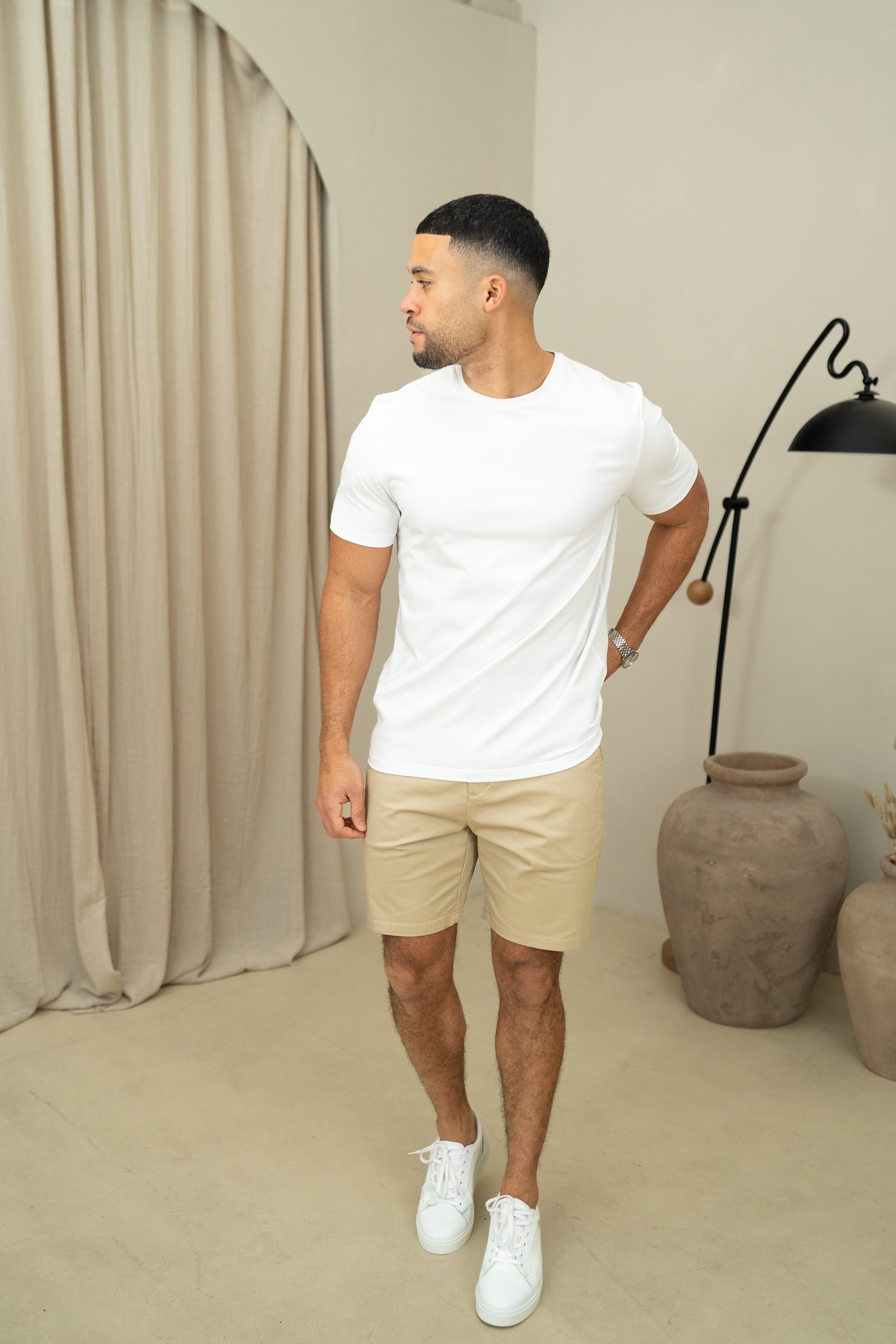 Heren T-shirt Korte Mouw met Ronde Hals Slim Fit
