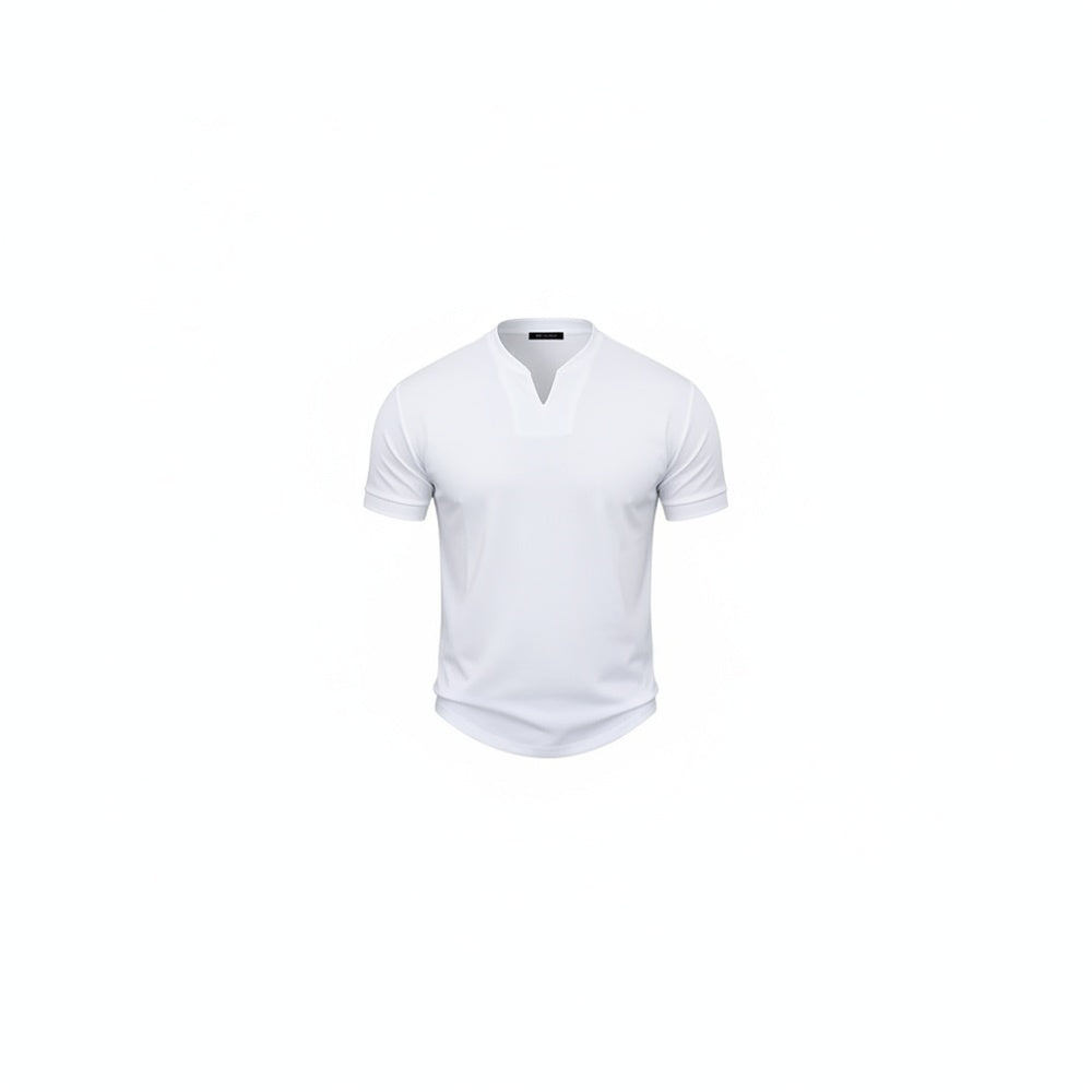 Heren T-shirt Korte Mouw met V-hals en Slim Fit