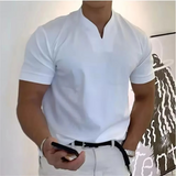 Heren T-shirt Korte Mouw met V-hals en Slim Fit