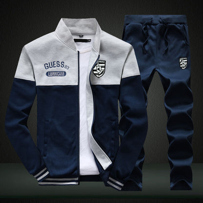 Heren Trainingspak met Baseball Look, Opstaande Kraag en Ritssluiting