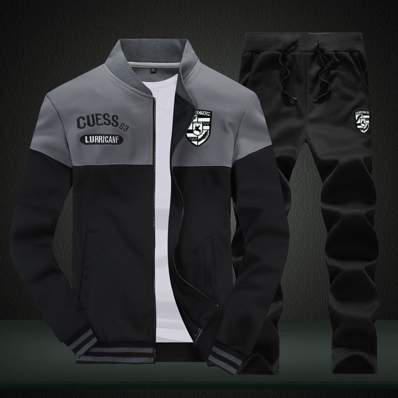 Heren Trainingspak met Baseball Look, Opstaande Kraag en Ritssluiting
