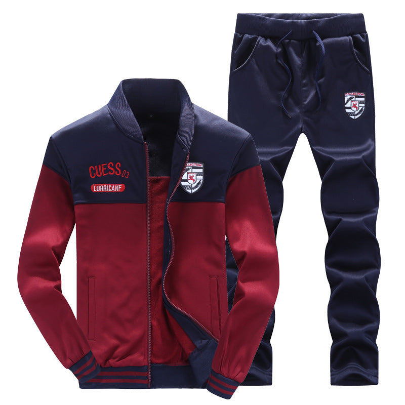 Heren Trainingspak met Baseball Look, Opstaande Kraag en Ritssluiting