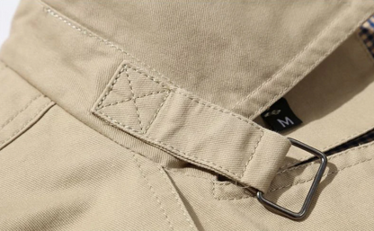 Heren Trench Coat met Epauletten en Knoopsluiting Slim Fit