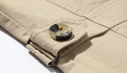 Heren Trench Coat met Epauletten en Knoopsluiting Slim Fit