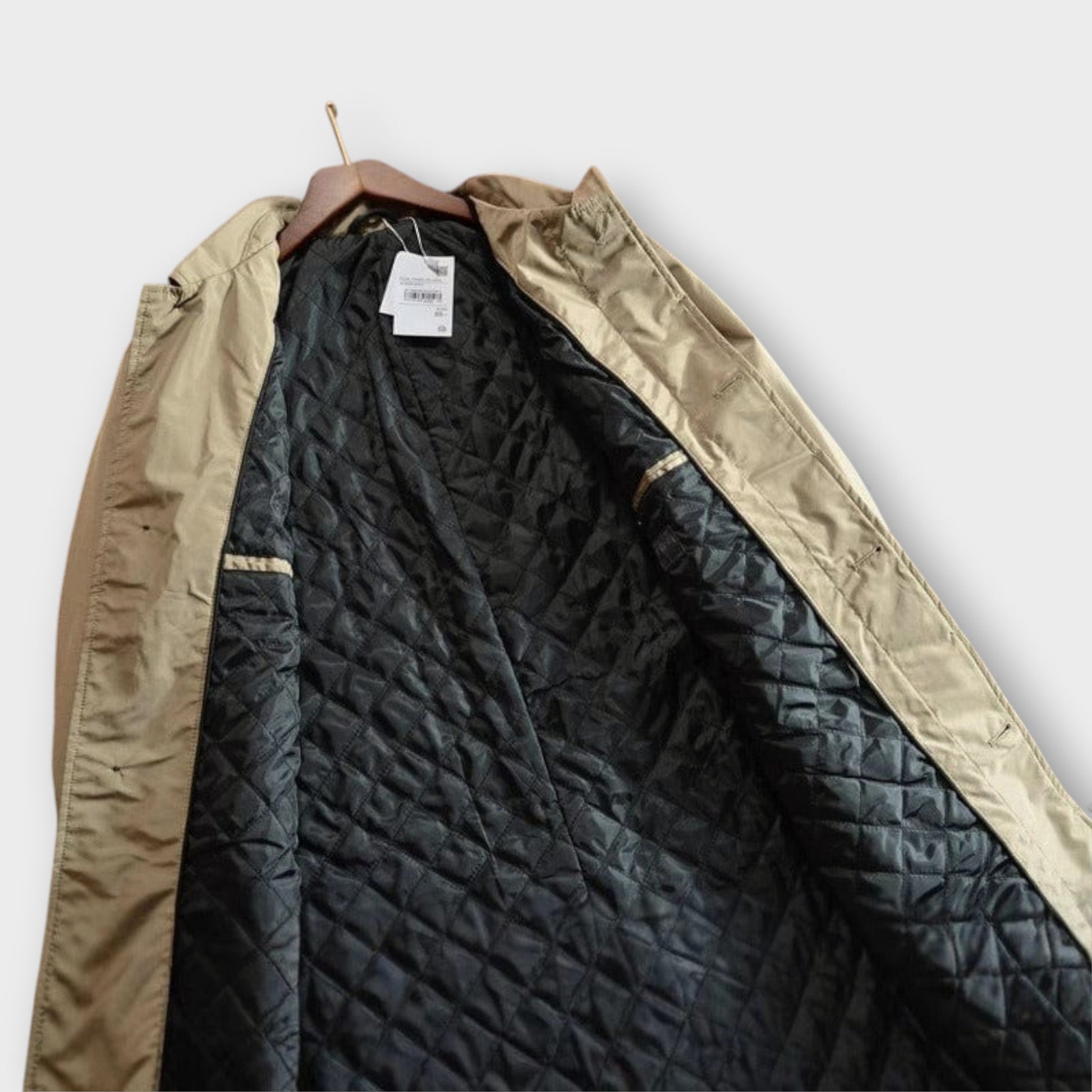 Heren Trench Coat met Knoopsluiting en Gewatteerde Voering