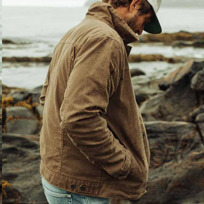 Heren Utility Jacket met Staande Kraag en Knoopsluiting