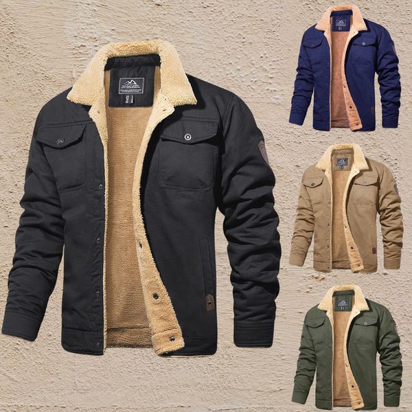 Heren Winterjack met Teddyvoering en Knoopsluiting Regular Fit