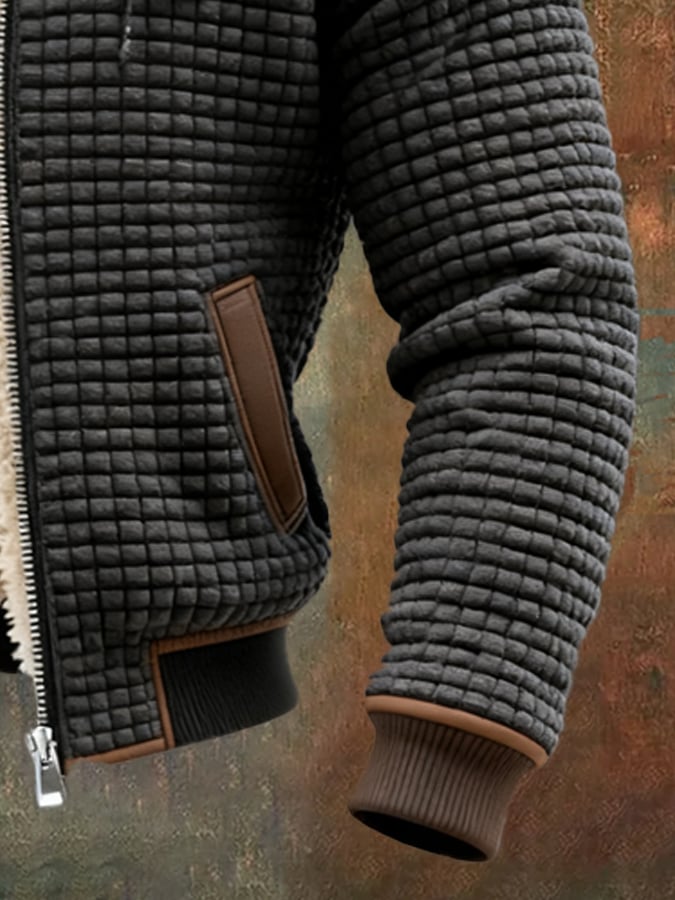 Heren Winterjacket met Capuchon, Ritssluiting en Gevoerd Interieur