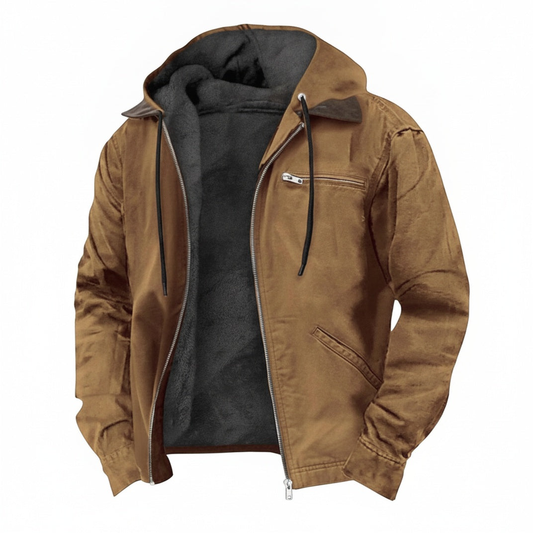 Heren Winterjas met Capuchon en Ritssluiting