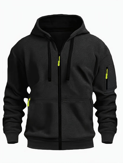 Heren Zip Hoodie met Mouwzak