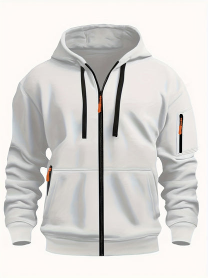 Heren Zip Hoodie met Mouwzak